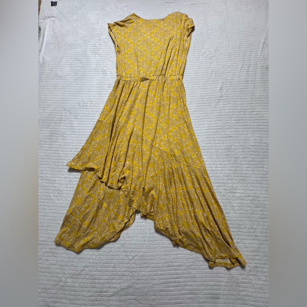 Anthropologie Mustard Asymmetrical Dress - Picture 9 of 9